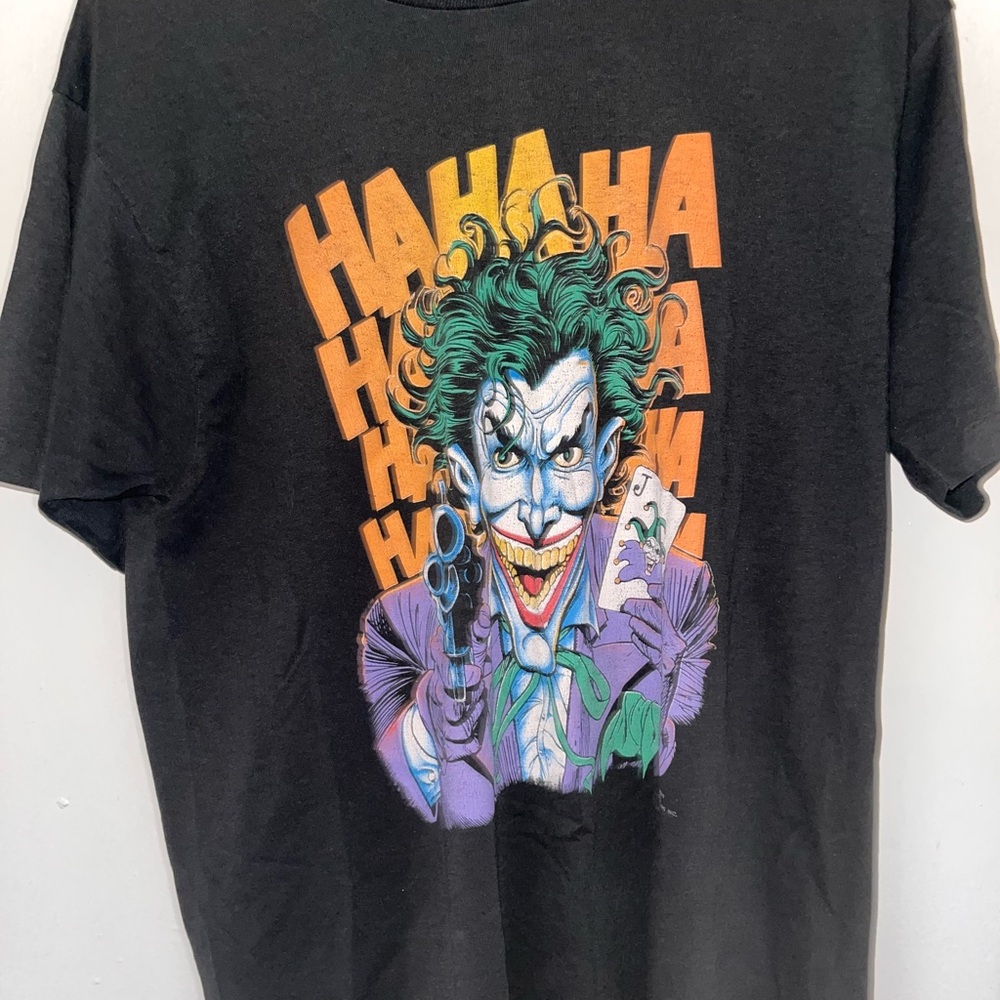 Vintage 1989 Graphic Joker 'HAHA' Black T-shirt
